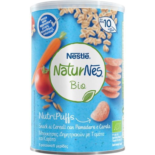 Βιολογικές Μπουκίτσες Δημητριακών με Τομάτα και Καρότο Naturnes Bio Nestle (35gr)