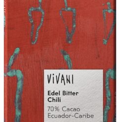 Βιολογική Μαύρη Σοκολάτα 75% με Chilli Vivani (80g)