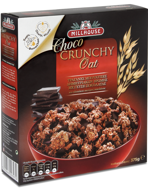 Δημητριακά Με Βρώμη Choco Crunchy Oat Millhouse (375 g)