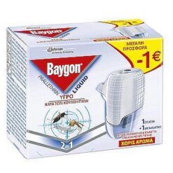 Εντομοαπωθητική Συσκευή και Ανταλλακτικό Υγρό Liquid 45 Νύχτες Baygon (27 ml) -1€