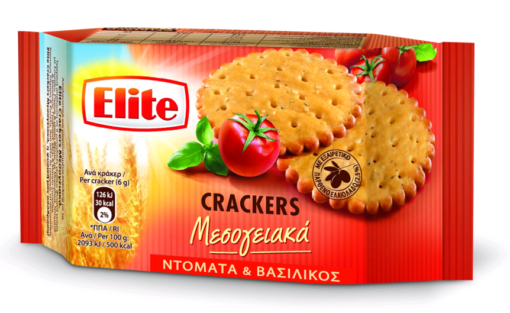 Μεσογειακά Crackers με Ντομάτα και Βασιλικό Elite (105 g)
