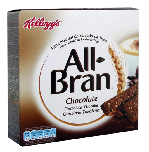 Μπάρες Δημητριακών All Bran Chocolate Kellogg's (6x40g)