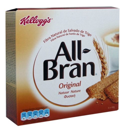 Μπάρες Δημητριακών All Bran Natural Bars Kellogg's (6x40g)