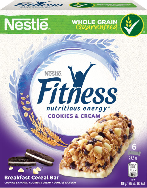 Μπάρες Δημητριακών Fitness Cookies & Cream Nestle (6x23.5 g)
