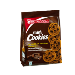 Μπισκότα Mini Cookies με Κομμάτια Σοκολάτας & Κακάο Παπαδοπούλου (70 g)