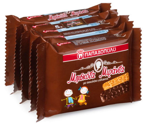 Μπισκότα Μιράντα με Επικάλυψη Σοκολάτα Fresh Packs Παπαδοπούλου (5x45 g)