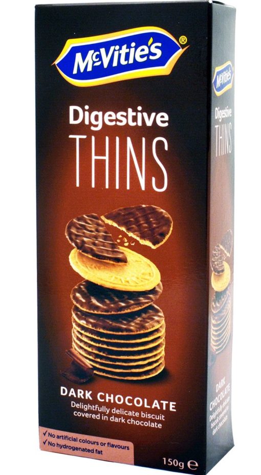 Μπισκότα με Σοκολάτα Υγείας Digestive Thins McVitie's (150g)
