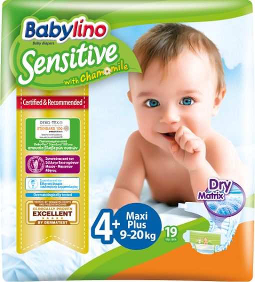 Πάνες Babylino Sensitive (19τεμ) No 4+ (9-20 Kg)