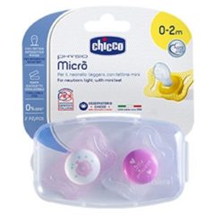Πιπίλα Physio Micro για Κορίτσια 0-2 μηνών Chicco (2 τεμ)