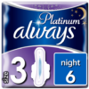 Σερβιέτες Platinum Ultra Night Με Φτερά Always (Μέγεθος 3)(6 τεμ)