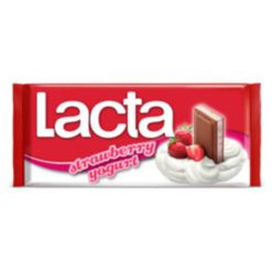 Σοκολάτα Γάλακτος Κρέμα Φράουλας Lacta (100g)