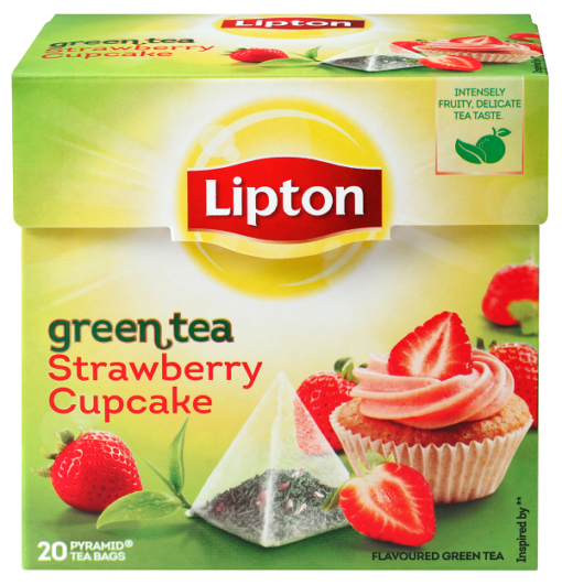 Τσάι Πράσινο Φράουλα Cupcake Lipton (20 πυραμίδες x 1