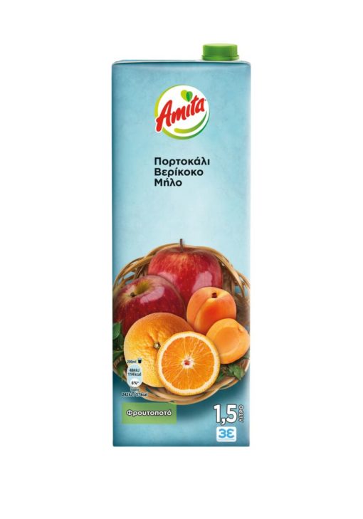 Φρουτοποτό Πορτοκάλι-Μήλο-Βερίκοκο Amita (1