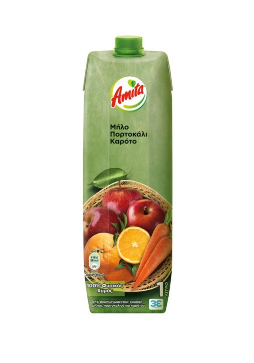 Φυσικός Χυμός Μήλο-Πορτοκάλι-Καρότο Amita (1 lt)