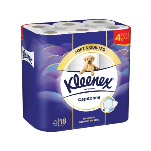 Χαρτί Υγείας Kleenex Capitone 14+4 δώρο (18 ρολά*74.3g)