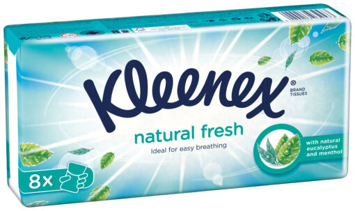 Χαρτομάντηλα τσέπης Natural Fresh Kleenex (8 πακέτα) 