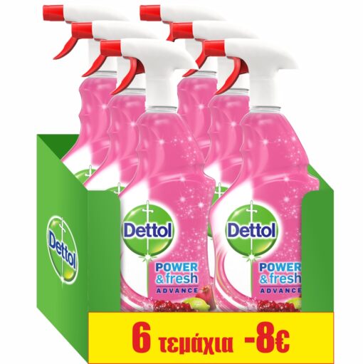 Καθαριστικό Spray Αντιβακτηριδιακό Ρόδι & Lime Dettol (6x500ml) τα 6τεμ -8€