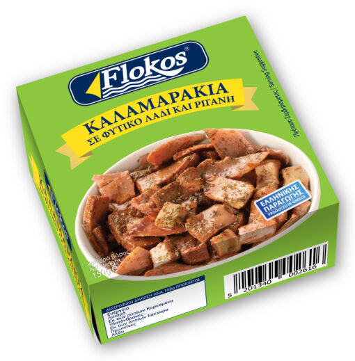 Καλαμαράκια σε φυτικό λάδι & ρίγανη Flokos (150g) 