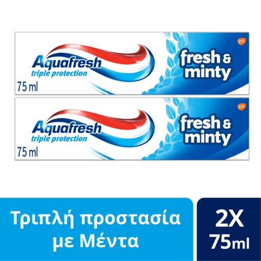 Οδοντόκρεμα Fresh & Minty Aquafresh (2x75ml)
