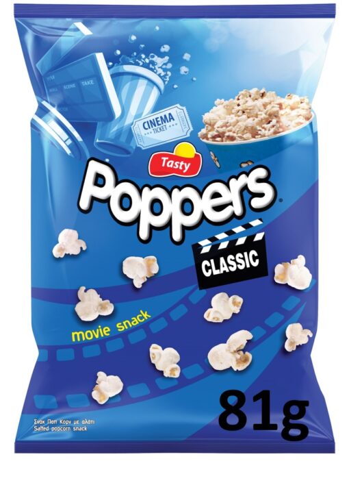 Ποπ Κορν Σνακς Αλάτι Poppers Tasty Snacks (81 g)