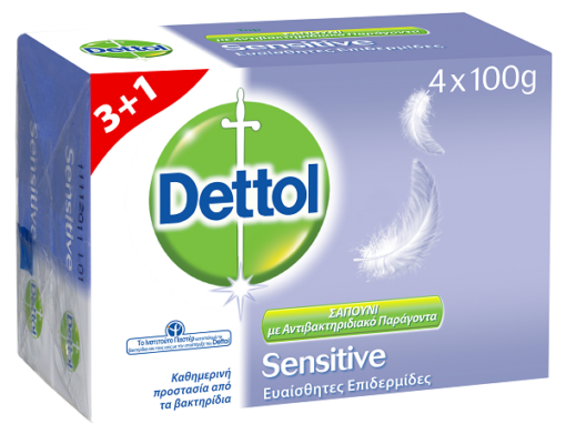Σαπούνι Sensitive Dettol (100 g) 3+1 Δώρο