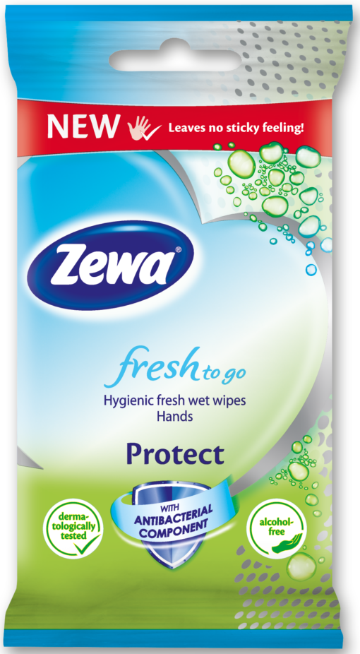 Υγρά Μαντηλάκια Χεριών Fresh on the Go Protect Zewa (10τεμ)