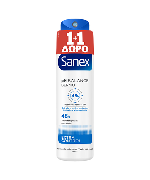 Aποσμητικό Spray Dermo Extra Control Sanex (2X150ml) 1+1 Δώρο