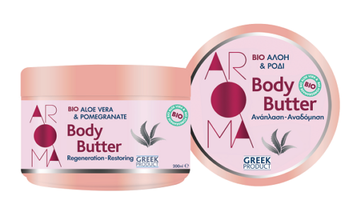Body Butter Βιολογικό Αλόη και Ρόδι Aroma (200 ml)