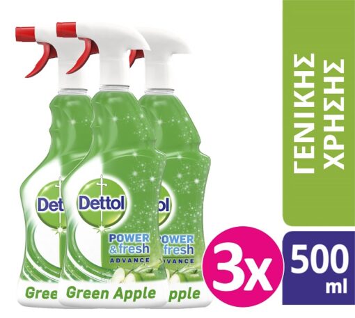 Spray Αντιβακτηριδιακό Πράσινο Μήλο Dettol (500ml) τα 3 τεμάχια -30%