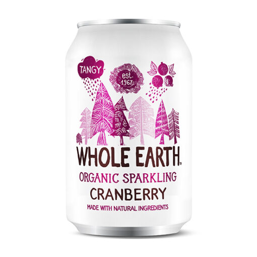 Βιολογικό Ανθρακούχο Ποτό Κράνμπερι Whole Earth (330 ml)