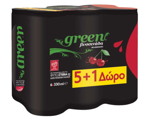 Βυσσινάδα Κουτί Green (6x330 ml) 5+1 Δώρο