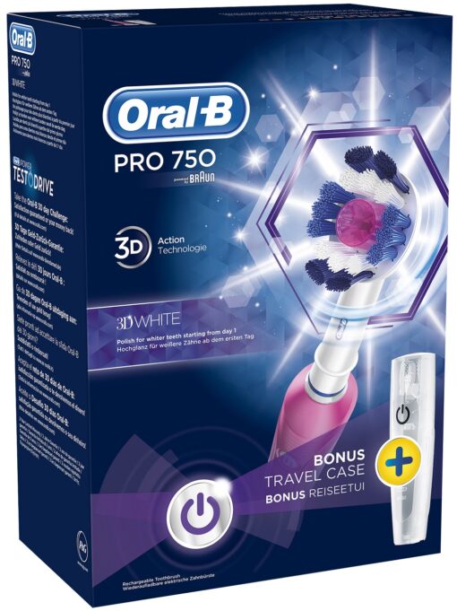 Ηλεκτρική Οδοντόβουρτσα Pro 750 Pink & Θήκη Ταξιδιού Oral B (1 τεμ)