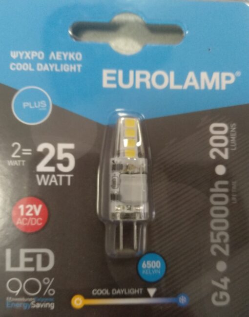 Λάμπα Led G4 2W 6500K Eurolamp (1 τεμ)  