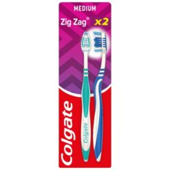Οδοντόβουρτσα Zig Zag Διπλή Συσκευασία Μέτρια Colgate (2τεμ) Τιμή Σοκ