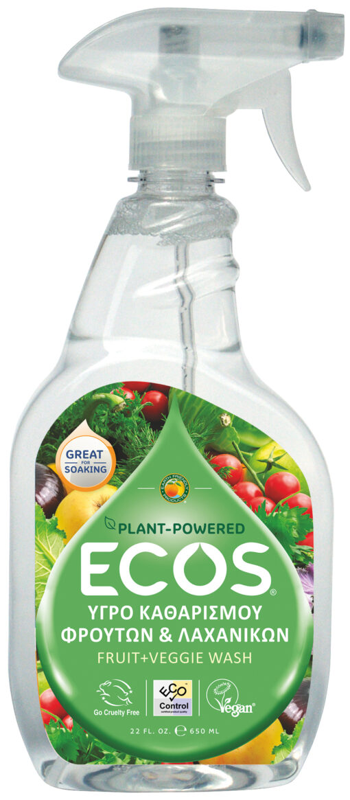 Υγρό καθαρισμού Φρούτων και Λαχανικών Fruit & Veggie Wash Ecos (650 ml)