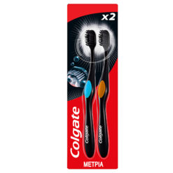 Οδοντόβουρτσα 360 Black Μέτρια Colgate (2x1τεμ) 1+1 Δώρο 