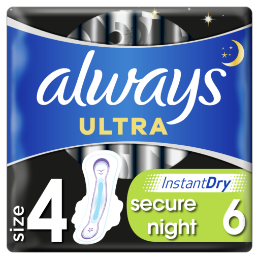 Σερβιέτες με Φτερά Ultra Secure Night (Μέγεθος 4) Always (6τεμ)
