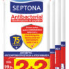Aντιβακτηριακά Mαντηλάκια Xεριών με 75% Οινόπνευμα Septona (4x15τεμ) 2+2 Δώρο