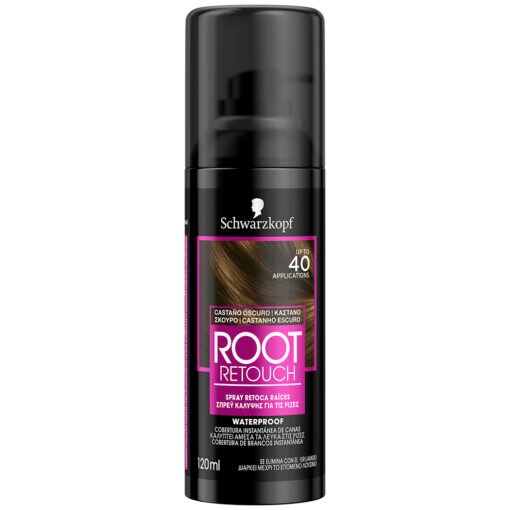 Spray Προσωρινής Κάλυψης Root Retoucher Καστανό Σκούρο Schwarzkopf (120ml)
