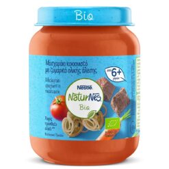 Έτοιμο Βιολογικό Βρεφικό Γεύμα Μοσχαράκι Κοκκινιστό με Ζυμαρικά Ολικής Άλεσης Naturnes Bio Nestle (190g)