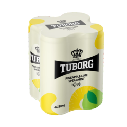 Αναψυκτικό ανανάς-lime & δυόσμος Tuborg (4x330 ml)