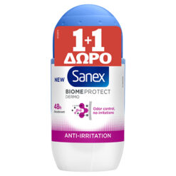 Αποσμητικό Roll On Dermo Biome Anti-Irritation Sanex (2x50ml) 1+1 Δώρο