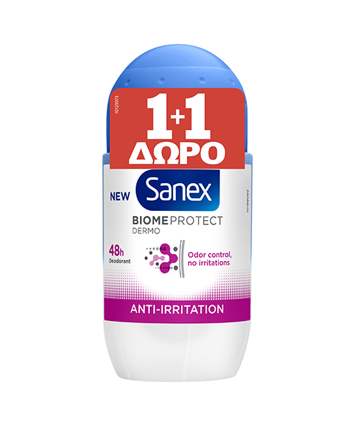 Αποσμητικό Roll On Dermo Biome Anti-Irritation Sanex (2x50ml) 1+1 Δώρο