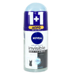 Αποσμητικό Roll-On Invisible Black & White Invisible Silky Nivea (50 ml) 1+1Δώρο