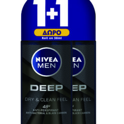 Αποσμητικό Roll on DEEP Nivea Men (50 ml) 1+1 Δώρο
