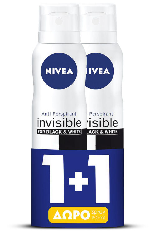 Αποσμητικό Spray Black & White Pure Invisible Nivea Deo (150 ml) 1+1Δώρο