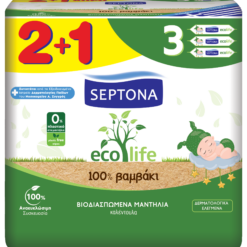 Βιοδιασπώμενα Μωρομάντηλα Eco Life Septona (3x60τεμ) 2+1 Δώρο