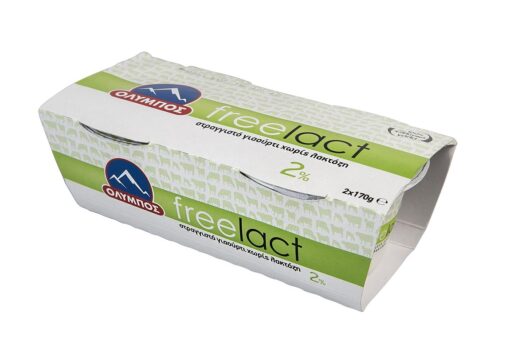 Γιαούρτι στραγγιστό Freelact 2% λιπαρά ΟΛΥΜΠΟΣ (2x170 g)