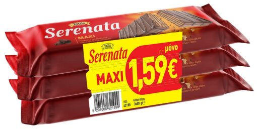 Γκοφρέτα με Σοκολάτα Γάλακτος Maxi Serenata (3Χ50 g)