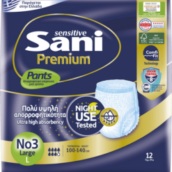 Ελαστικό Εσώρουχο Ακράτειας No3 Large Premium Sensitive Pants Sani (12τεμ)